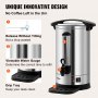 VEVOR Urna de Café Comercial de Acero Inoxidable para 65 Tazas urna para cafetera 1500W 220V Cafetera Eléctrica Urna Para Preparación Rápida Urna de Agua Caliente con Cable de Corriente Desmontable