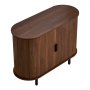 VEVOR Coffee Bar Cabinet, Mid Century Fluted Coffee Bar Table, Buffet Stand Cabinet with 2 Sliding Doors, Sideboard Buffet Station for Living Room, Entryway, Kitchen, 100 x 40 x 75 cm, Walnut