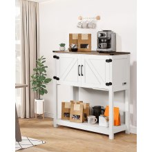 VEVOR Mueble Bar de Café 80 x 35 x 80 cm de 3 Niveles con Puertas Magnéticas