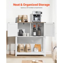 VEVOR Mueble Bar de Café 80 x 35 x 80 cm de 3 Niveles con Puertas Magnéticas