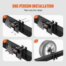 VEVOR Porta Llantas de Repuesto Soporte para Llantas de Repuesto para Remolque Capacidad de 73 kg Se Adapta a Ruedas de 4, 5, 6 y 8, Patrones de pernos de 4", 4,25", 4,5", 4,75", 5", 5,5", 6", 6,5"