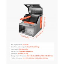 VEVOR Caja de Herramientas para Camiones con Escalón 610 x 695 x 645 mm de Aluminio Resistente, con Montaje Lateral, con Cerradura, Manija en T y Llaves para Semirremolques, Remolques de Plataforma
