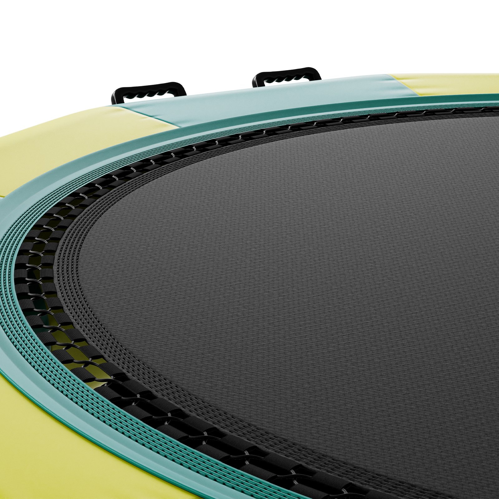 VEVOR Trampolín Inflable de Agua Trampolín Hinchable de Agua 367 x 60 cm Plataforma de Natación Portátil con Escalera y Bomba de Aire Eléctrica Rebotador Flotante para Niños, Piscina, Amarillo y Verde