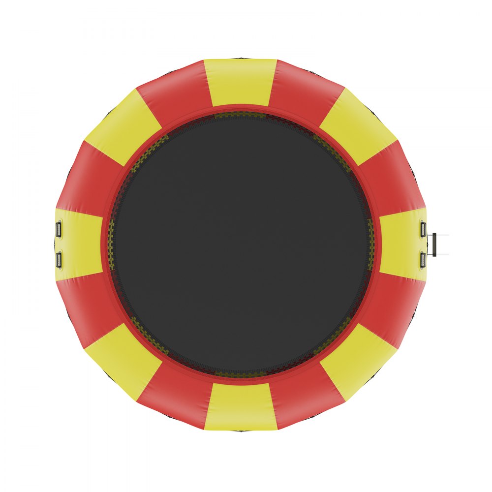 VEVOR Trampolín Inflable de Agua Trampolín Hinchable de Agua 537 x 90 cm Plataforma de Natación Portátil con Escalera y Bomba de Aire Eléctrica Rebotador Flotante para Niños, Piscina, Amarillo y Rojo