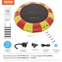 VEVOR Trampolín Inflable de Agua Trampolín Hinchable de Agua 537 x 90 cm Plataforma de Natación Portátil con Escalera y Bomba de Aire Eléctrica Rebotador Flotante para Niños, Piscina, Amarillo y Rojo