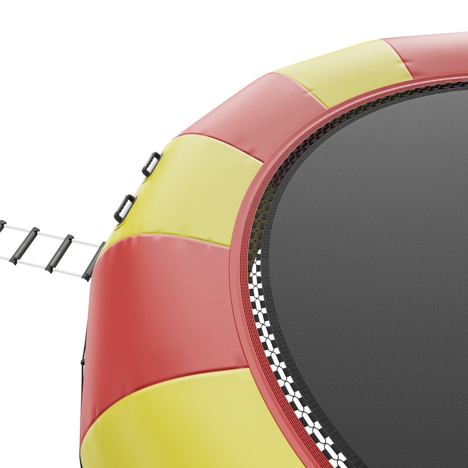 VEVOR Trampolín Inflable de Agua Trampolín Hinchable de Agua 537 x 90 cm Plataforma de Natación Portátil con Escalera y Bomba de Aire Eléctrica Rebotador Flotante para Niños, Piscina, Amarillo y Rojo