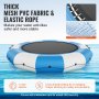 VEVOR Trampolín Inflable de Agua Trampolín Hinchable de Agua 415 x 60 cm Plataforma de Natación Portátil con Escalera y Bomba de Aire Eléctrica Rebotador Flotante para Niños, Piscina, Azul y Blanco