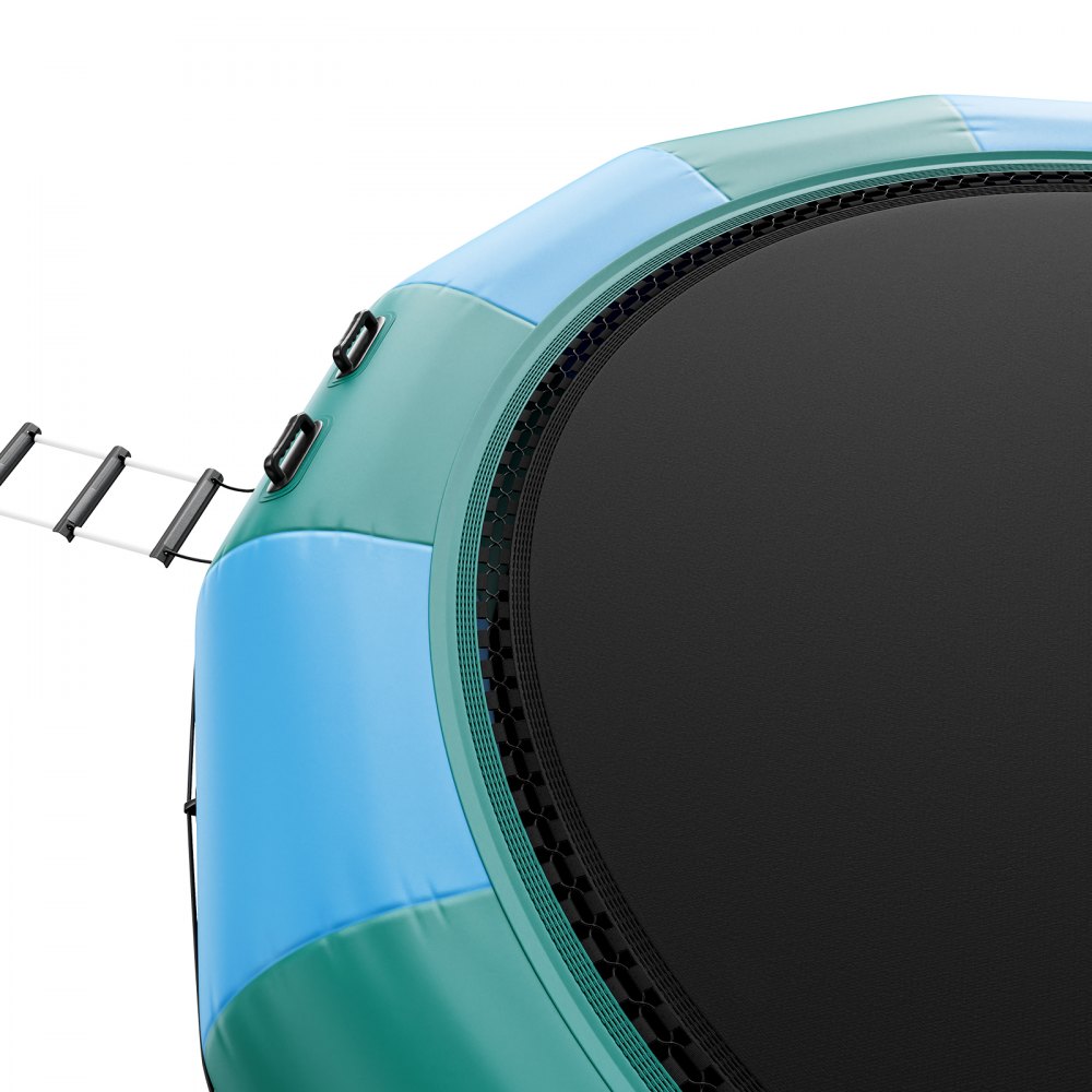 VEVOR Inflatable Water Trampoline Ladder, Waterproof, Abrasion-Resistant, Durable Water Trampoline, 4.57 m Large Jumping Surface, Jumping Platform Water Park Pool Trampoline, Toys Blue & Green