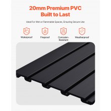 VEVOR Paneles de Pared de Listones PVC 1230 x 1235 x 20 mm Diseño Modular, Negro