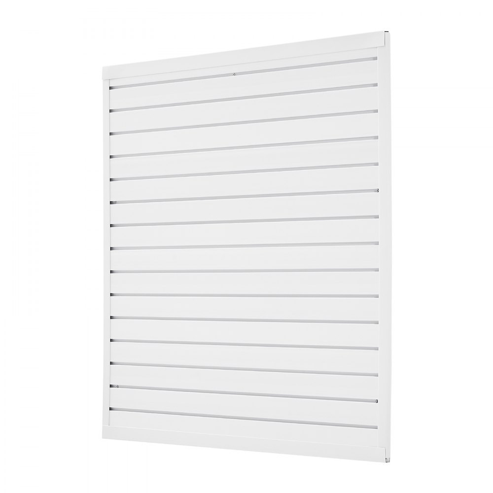 VEVOR Paneles de Pared de Listones 1230 x 1235 x 20 mm, Panel de Listones de Garaje de PVC Diseño Modular con Estructura de Acoplamiento y Corte de Bricolaje para Almacenamiento y Exhibición, Blanco