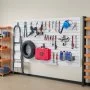 VEVOR Paneles de Pared de Listones de PVC 1225 x 2450 x 20 mm para Garaje con Accesorios, Panel de Listones Ajustable con Estructura de Acoplamiento y Corte para Almacenamiento y Exhibición, Blanco