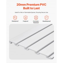 VEVOR Paneles de Pared de Listones de PVC 1225x2450x20 mm con Accesorios, Blanco