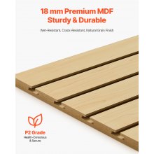 VEVOR Paneles de Pared de Listones 1220x1220x18mm Diseño Modular, Color Madera