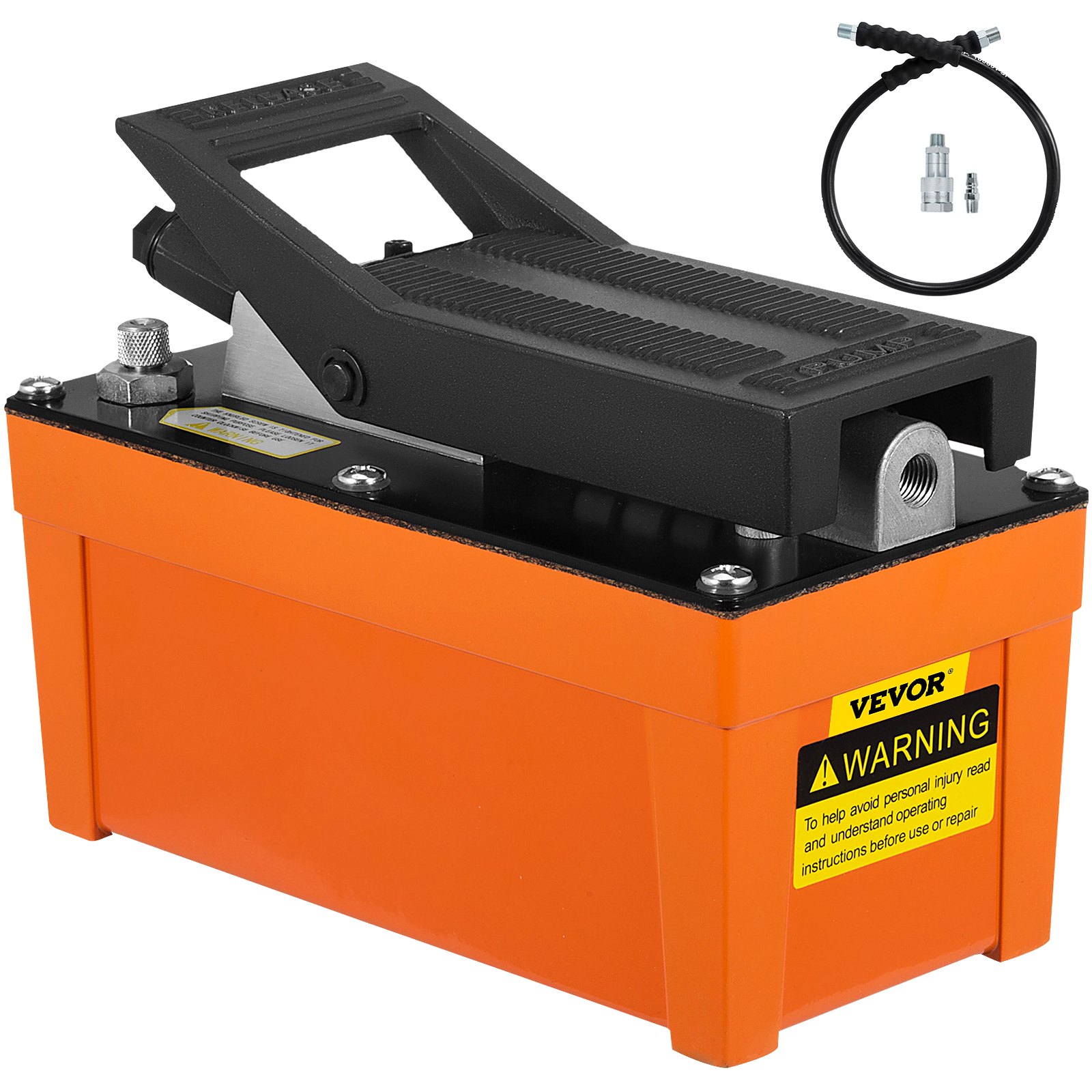 VEVOR Bomba de Pie Hidráulica de Aire de Aluminio de Aviación 10.000 psi, Bomba Neumática Hidráulica con Tubo de Aceite de Alta Presión 40-150 psi, Bomba Hidráulica de Aire para Desmontar Neumáticos