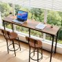 VEVOR Mesa de Bar Rectangular 160 x 39,8 x 91,5 cm, Mesa Alta para Comedor sin Silla, Metálica Fuerte Duradera, Estilo Industrial y Moderno, para Cocina Salón Tapa Bar Estrecho Barra Alta y Desayuno