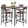VEVOR Mesa de Bar Cuadrada con 4 Taburetes 90 x 90 x 91 cm, Juego de Mesa Alta para Comedor, Metálica Fuerte Duradera, Estilo Industrial Moderno, para Cocina, Salón, Bar Estrecho, Barra Alta, Desayuno
