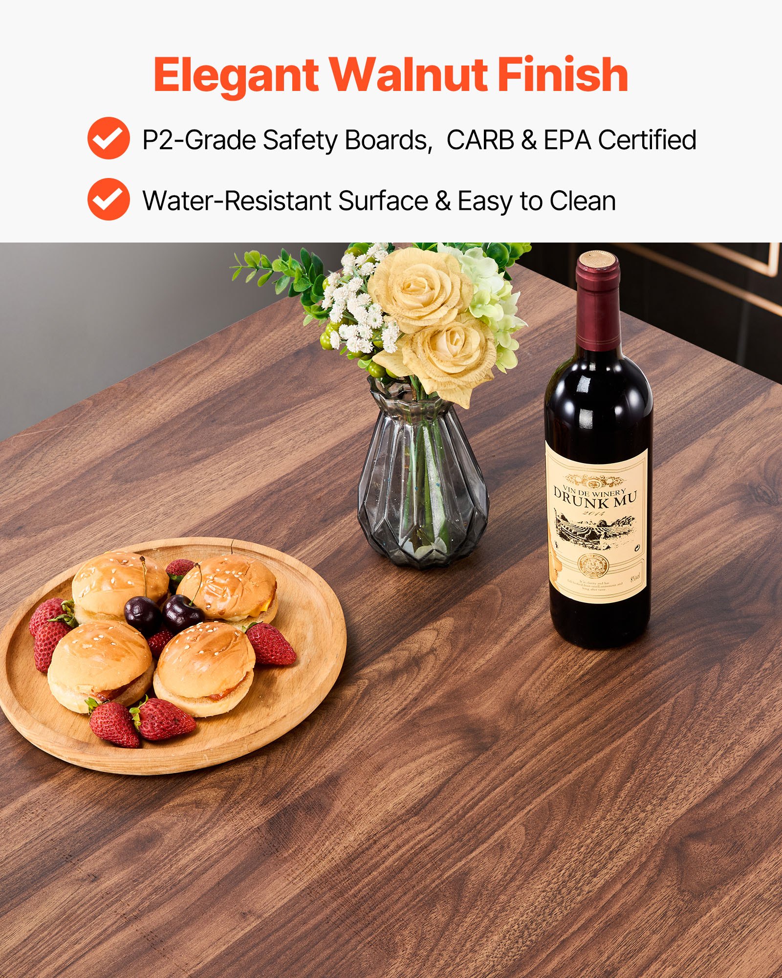 VEVOR Mesa de Bar Cuadrada con 4 Taburetes 90 x 90 x 91 cm, Juego de Mesa Alta para Comedor, Metálica Fuerte Duradera, Estilo Industrial Moderno, para Cocina, Salón, Bar Estrecho, Barra Alta, Desayuno