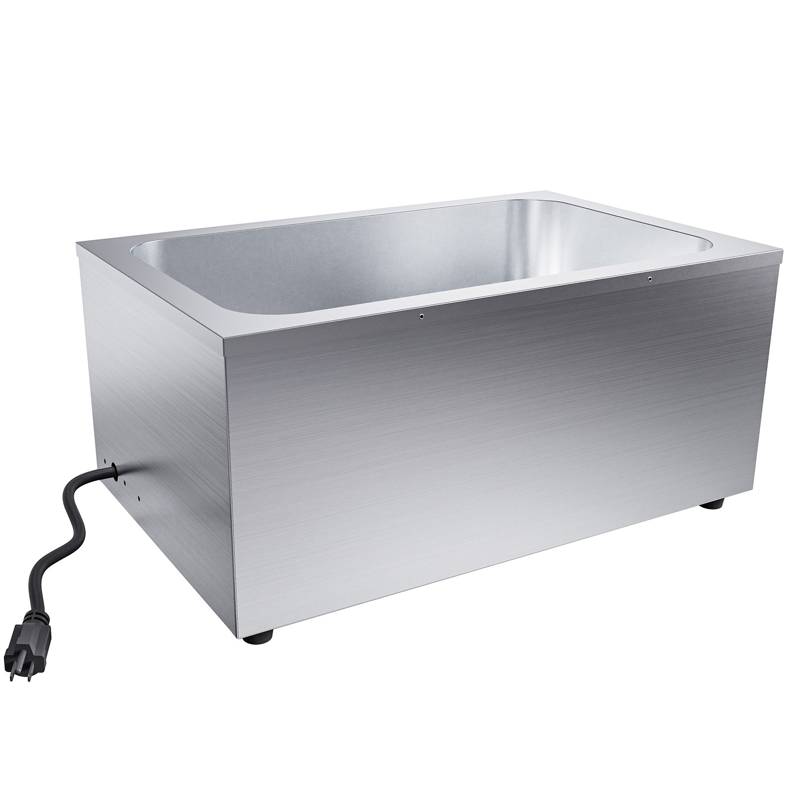 VEVOR Calentador de Comida Comercial 24QT Baño María 1200W Calentador Eléctrico Calentador de Sopa Estufa de Vapor Encimera de Acero Inoxidable Recipiente con Control de Temperatura para Fiesta Bufé