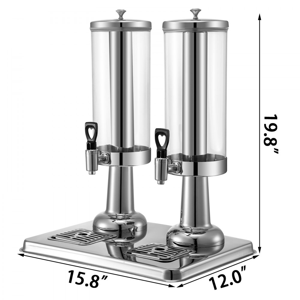 Dispensador De Bebidas Con Grifo Frío Y Caliente 11l * 2, Acero Inoxidable + Pc