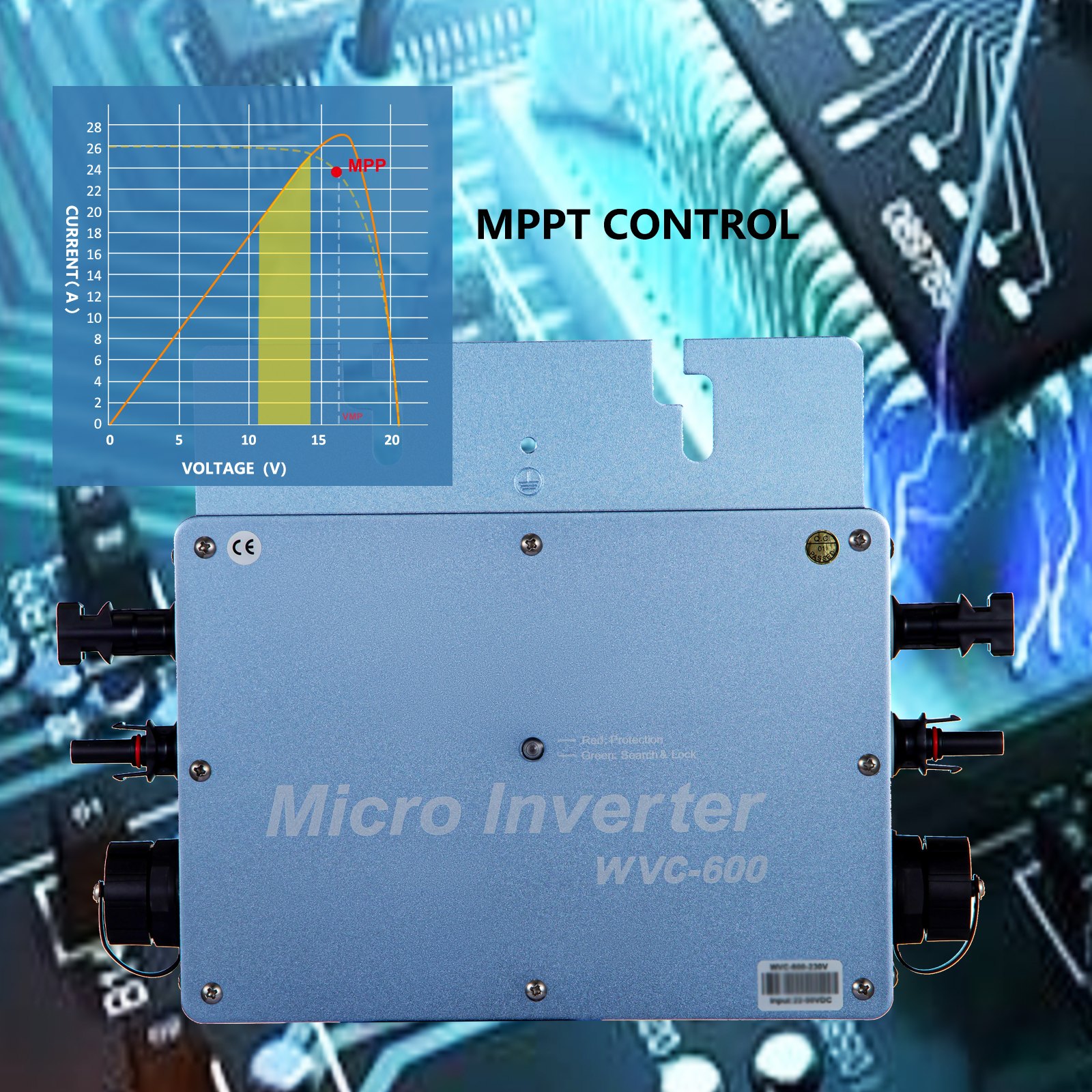 Vevor Micro Inversor Solar De Conexión A Red Inversor De Corriente 600 W 230 V