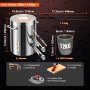 VEVOR Forja de Propano de Acero Inoxidable 12 KG Kit de Horno de Fusión de Metales Temperatura Máxima de 1482 °C Horno de Fundición de Propano 30 PSI Juego de Forja para Cobre, Aluminio, Oro, Plata