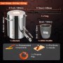 VEVOR Forja de Propano de Acero Inoxidable 6 KG Kit de Horno de Fusión de Metales Temperatura Máxima de 1482 °C Horno de Fundición de Propano 30 PSI Juego de Forja para Cobre, Aluminio, Oro, Plata