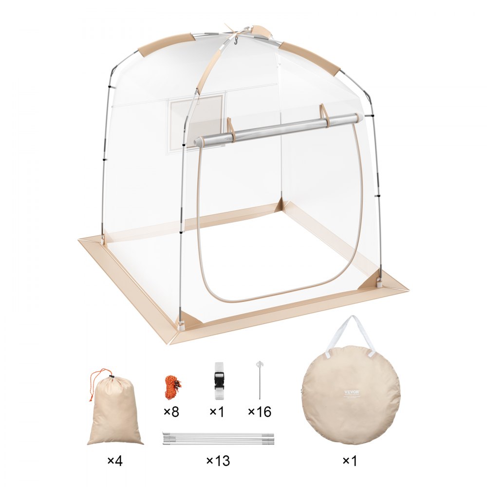 VEVOR Tienda de Campaña Deportiva 2-4 Personas 1,83x1,83m Refugio Instantáneo Resistente a la Intemperie Transparente con Burbujas Refugio con Dosel Climático para Fútbol, Sóftbol, Eventos Deportivos