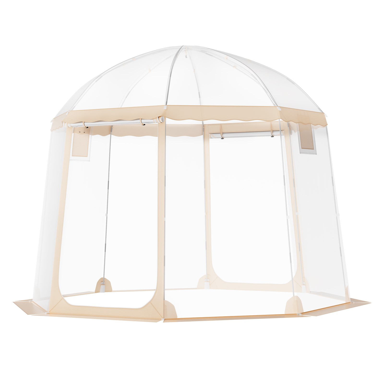 VEVOR Tienda de Campaña Deportiva 4-8 Personas 3x3x2,1 m Refugio Instantáneo Resistente a la Intemperie Transparente con Burbujas Refugio con Dosel Climático para Fútbol, Sóftbol, Eventos Deportivos