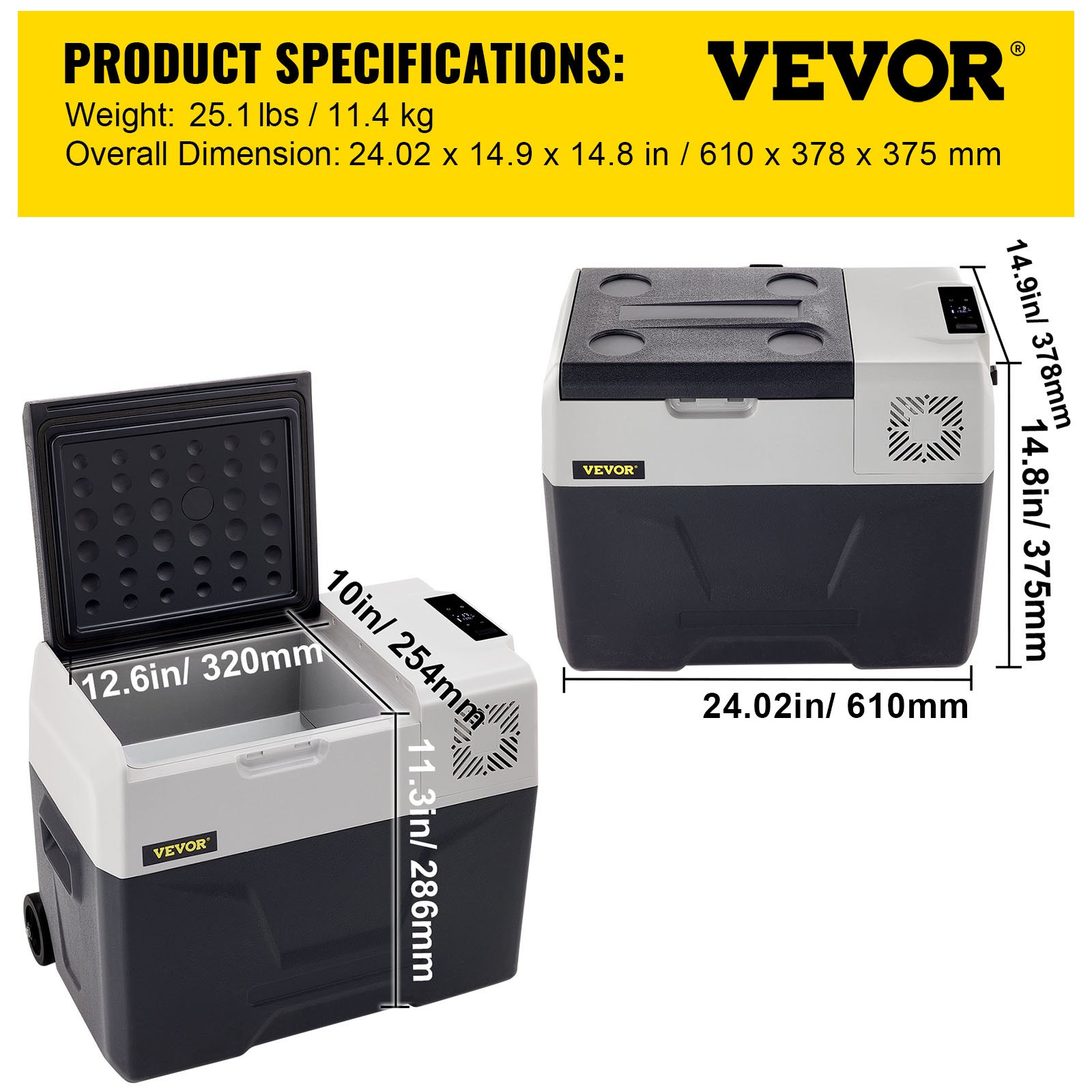 VEVOR Nevera Termoeléctrica Portátil 30 L Nevera de Viaje para Coche Nevera Portátil Eléctrica de Viaje para Coche Mini Refrigerador para Coche Mini Nevera para Bebidas con LCD