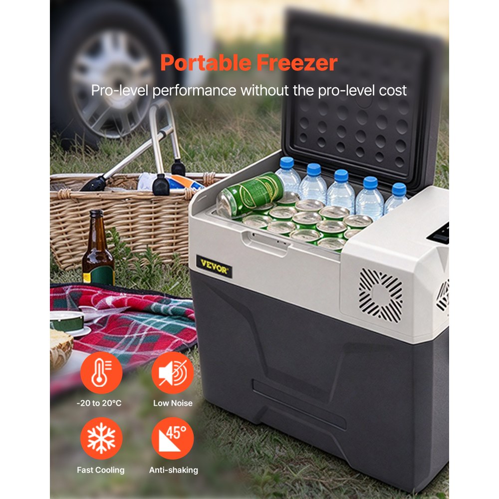 VEVOR Nevera Termoeléctrica Portátil 50 L Nevera de Viaje para Coche Nevera Portátil Eléctrica de Viaje para Coche Mini Refrigerador para Coche Mini Nevera para Bebidas con LCD