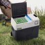 VEVOR Car Refrigerator, 12 Volt Car Refrigerator Fridge, 50 L Single Zone Portable Freezer with Wheels and Handle, -4℉-68℉, 12/24V DC and 100-240V AC Compressor Cooler for Outdoor, Camping