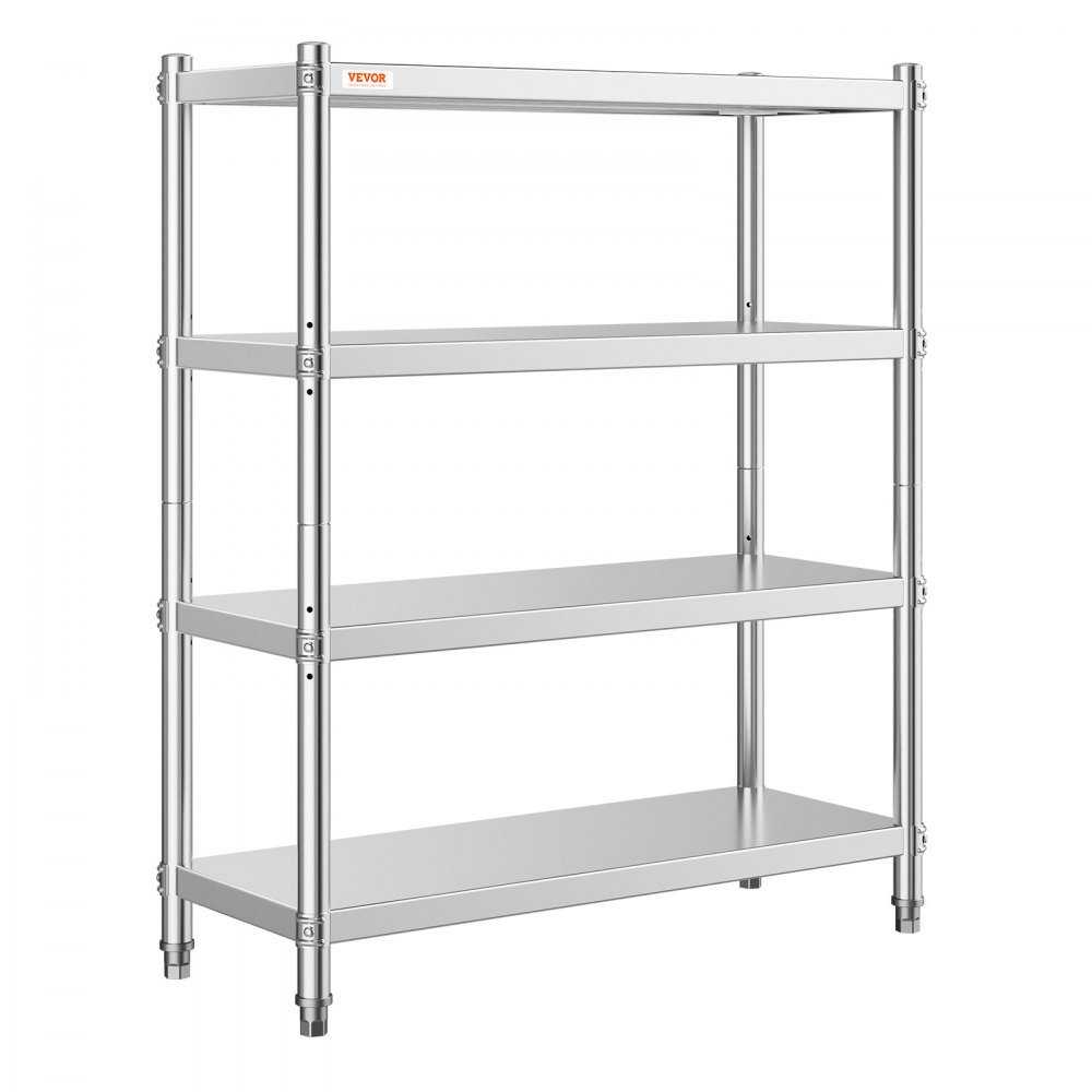 VEVOR Estantería 4 baldas de 120x48x155cm Mueble de almacenaje de acero inoxidable