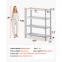 VEVOR Estantería 4 baldas de 120x48x155cm Mueble de almacenaje de acero inoxidable