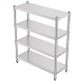 VEVOR Estantería 4 baldas de 120x48x155cm Mueble de almacenaje de acero inoxidable