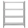 VEVOR Estantería 4 baldas de 120x48x155cm Mueble de almacenaje de acero inoxidable