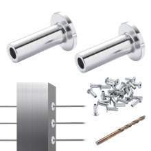 VEVOR Fundas protectoras de acero inoxidable T316 para barandilla 81 PCS de cuerda de alambre de 1/8" T316 de grado marino con broca, fácil instalación para barandilla de bricolaje, barandilla, plata