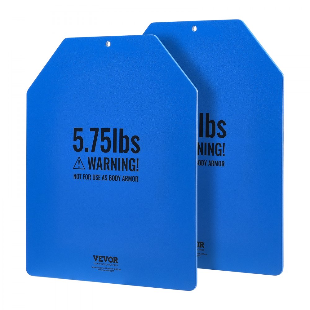 VEVOR Placas de Peso para Chalecos, Pares 2,6 kg, Acero Primera Calidad, Ajuste Ergonómico Contorneado, Peso Adicional, para Entrenamiento de Fuerza, Carrera, Fitness, 302 x 248 x 5±10 mm, Azul Mate