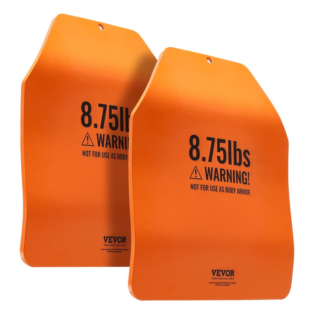 VEVOR Placas de Peso Curvadas para Chalecos, Pares de 4 kg, Acero de Primera Calidad, Ajuste Ergonómico Contorneado, Peso Adicional, para Entrenamiento de Fuerza, Carreras, 295 x 248 x 8±10 mm Naranja