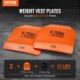 VEVOR Placas de Peso Curvadas para Chalecos, Pares de 4 kg, Acero de Primera Calidad, Ajuste Ergonómico Contorneado, Peso Adicional, para Entrenamiento de Fuerza, Carreras, 295 x 248 x 8±10 mm Naranja