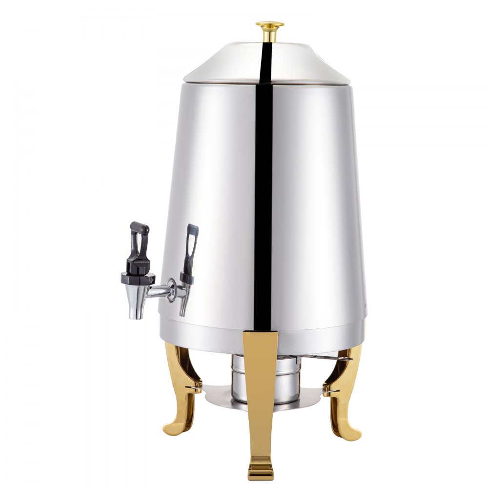 Dispensador Bebidas Dorado Acero Inoxidable 3 Galones Calentamiento Combustible