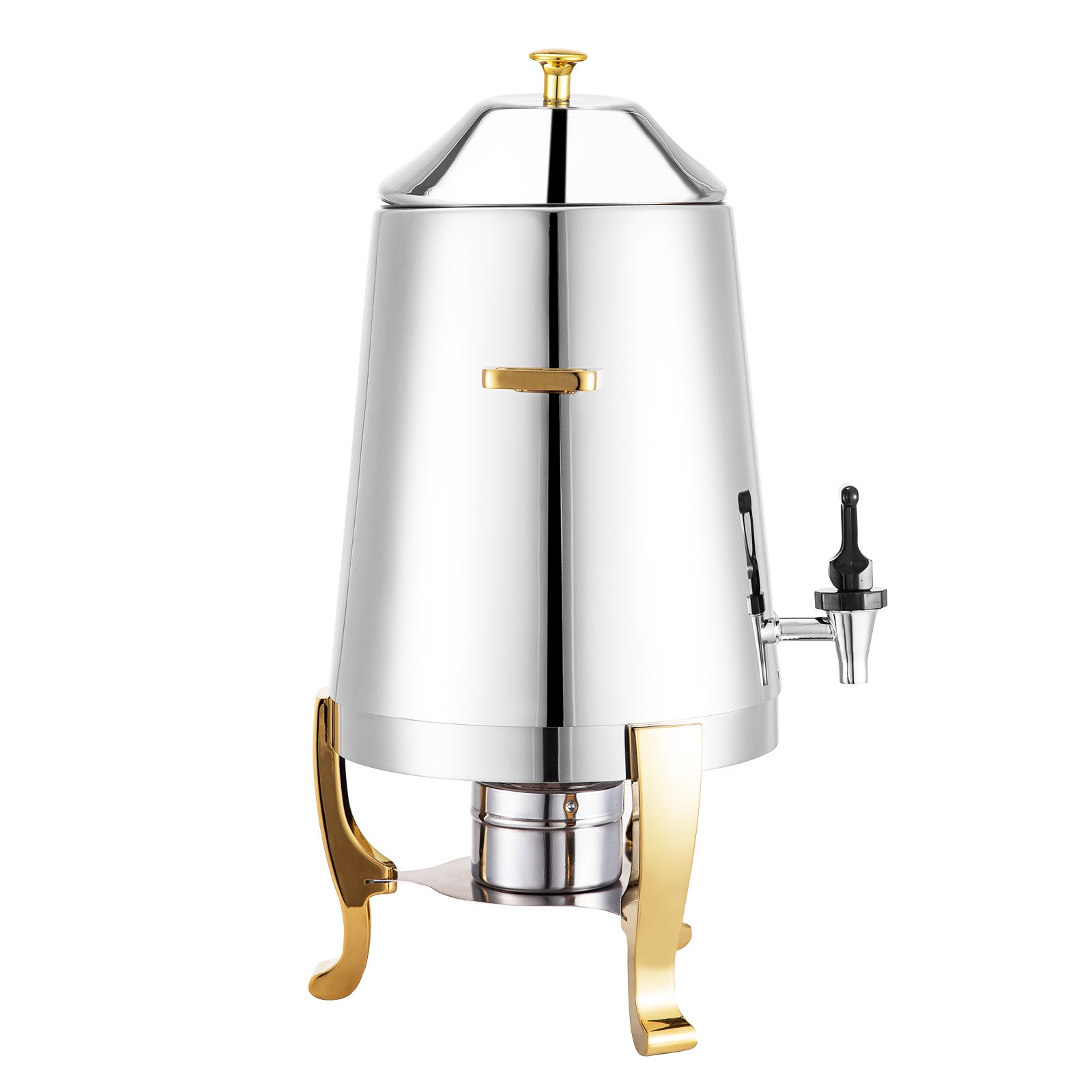 Dispensador Bebidas Dorado Acero Inoxidable 3 Galones Calentamiento Combustible