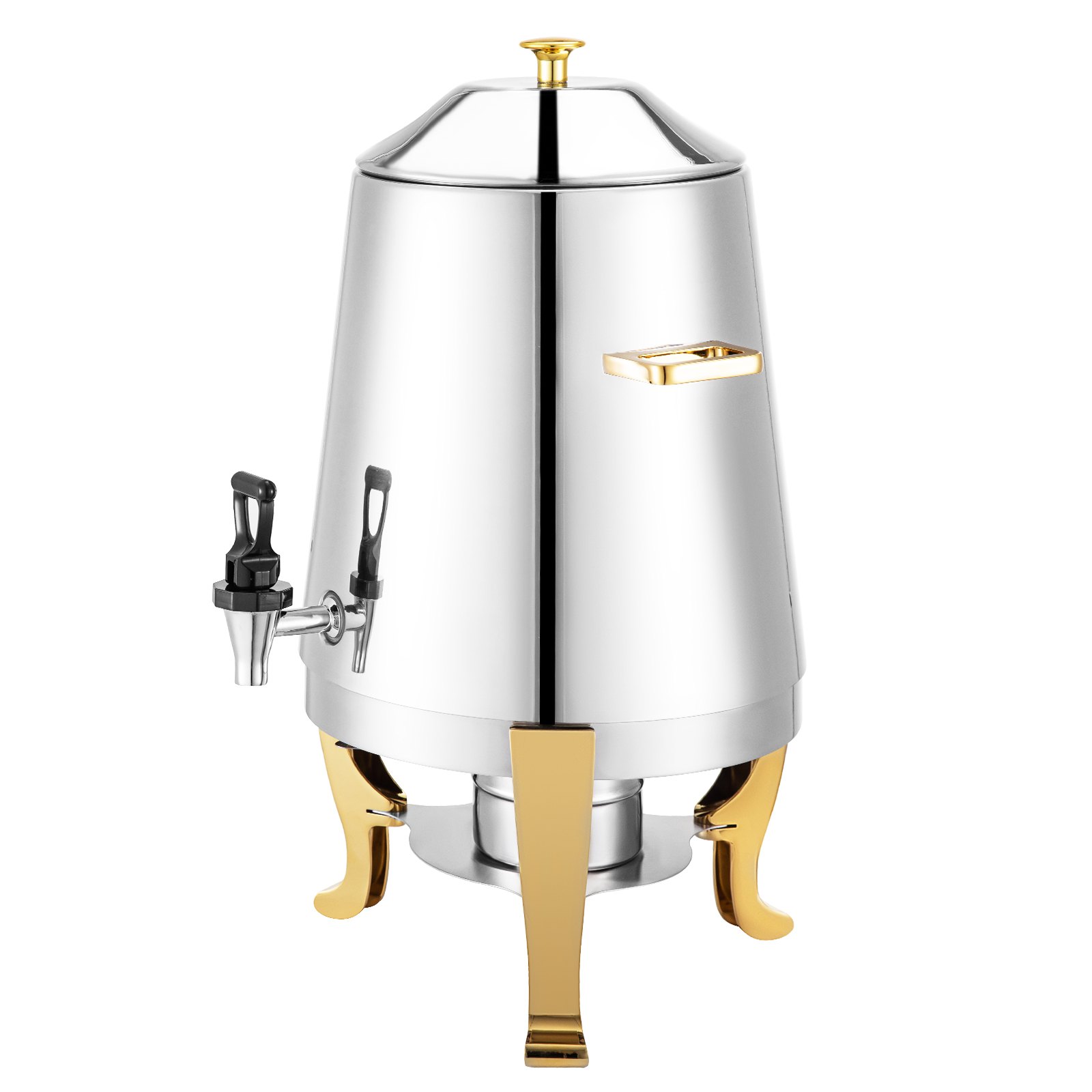 Dispensador Bebidas Dorado Acero Inoxidable 3 Galones Calentamiento Combustible
