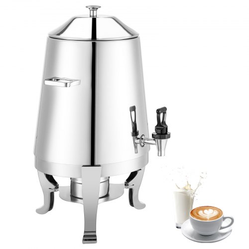Dispensador Bebidas Plata Acero Inoxidable 3 Galones Calentamiento Combustible