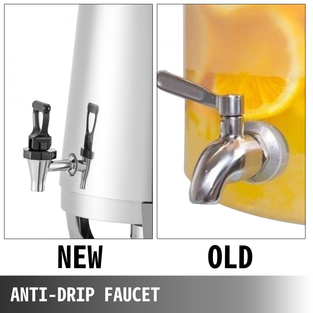 Dispensador Bebidas Plata Acero Inoxidable 3 Galones Calentamiento Combustible