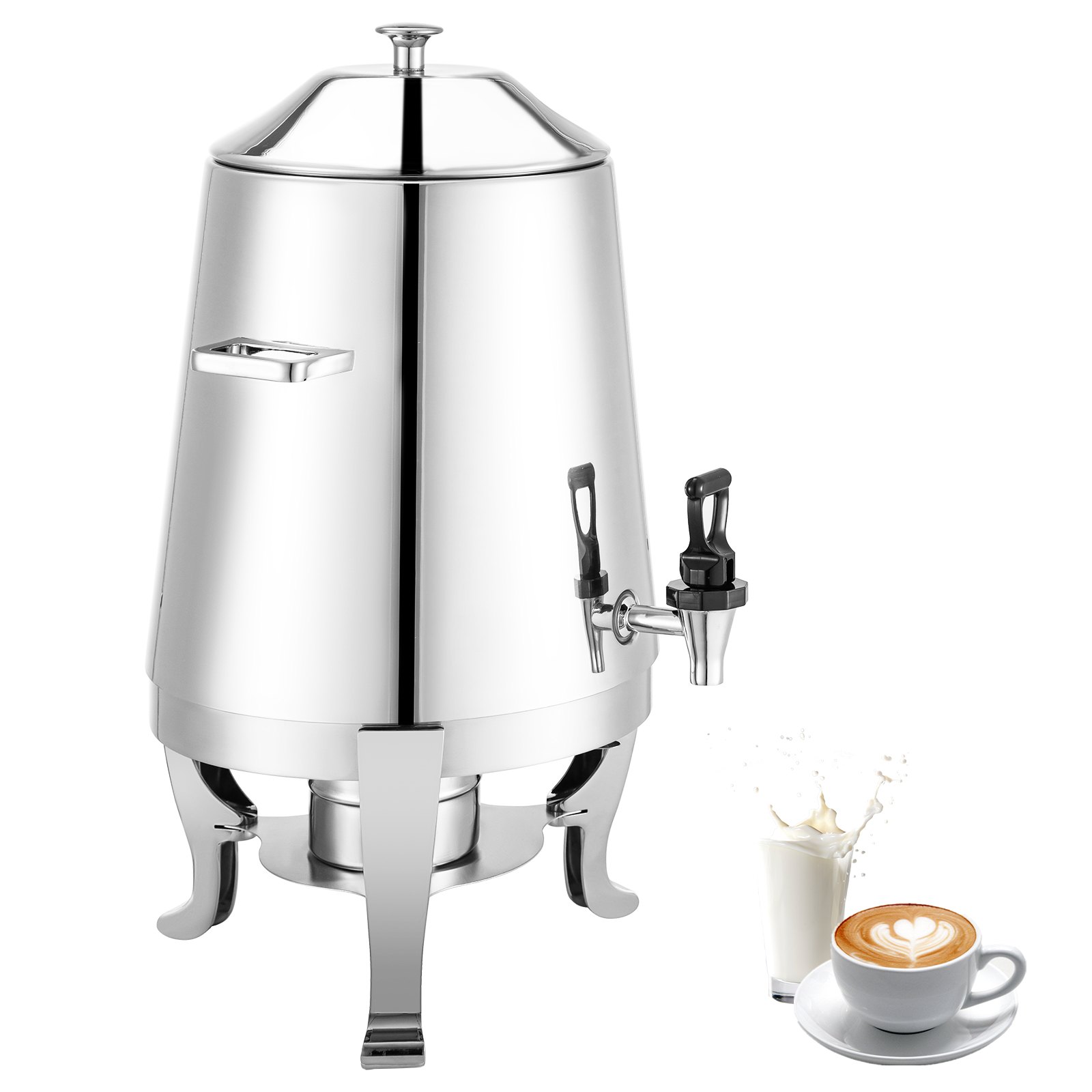 Dispensador Bebidas Plata Acero Inoxidable 3 Galones Calentamiento Combustible