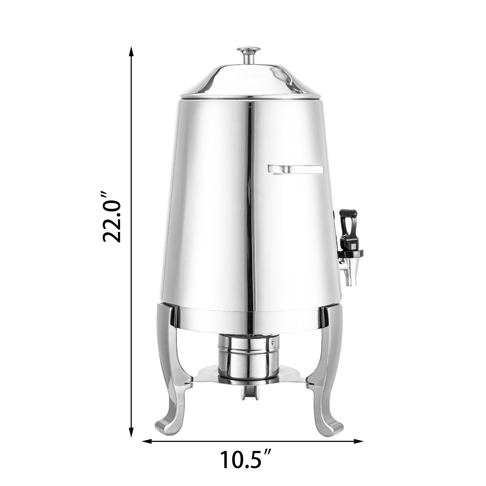 Dispensador Bebidas Plata Acero Inoxidable 3 Galones Calentamiento Combustible