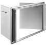 Puerta de acceso para barbacoa VEVOR de acero inoxidable con tirador, vista abierta.