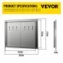 Vevor Puertas De Cocina De Acero Inoxidable Doble Puerta De Cocina 73,6 X 53 Cm