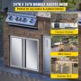 Puerta de acceso para barbacoa VEVOR en configuración de parrilla al aire libre con vistas adicionales a la cocina.