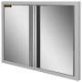 Puerta de acceso para barbacoa VEVOR de acero inoxidable con puertas dobles y diseño moderno y elegante.